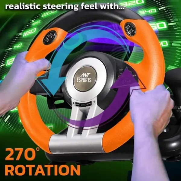 Ant Esports GW V3 PC Steering Wheel With Shifter and Pedal (GW-V3-PC)