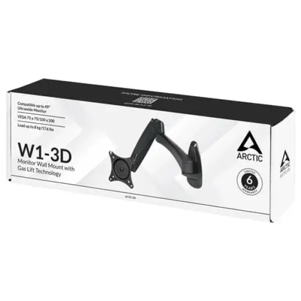 Arctic W1-3D Gas Spring Monitor Wall Mount Black (AEMNT00032A)
