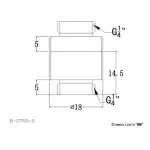 Bykski 14.5mm Rotary Extension Coupler Dual Male White (B-DTSO-S-W)