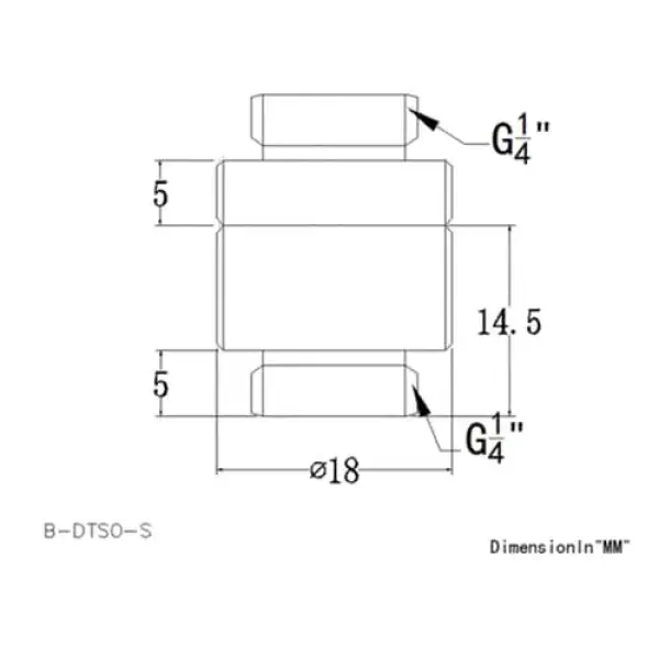 Bykski 14.5mm Rotary Extension Coupler Dual Male White (B-DTSO-S-W)