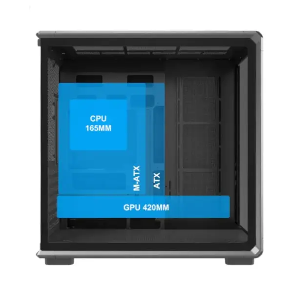Ant Esports Crystal X8 ARC Gaming Cabinet Black (CRYSTAL-X8-ARC)