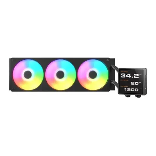 Cougar Poseidon Vistek Pro 360mm ARGB CPU Liquid Cooler with LCD Display Black