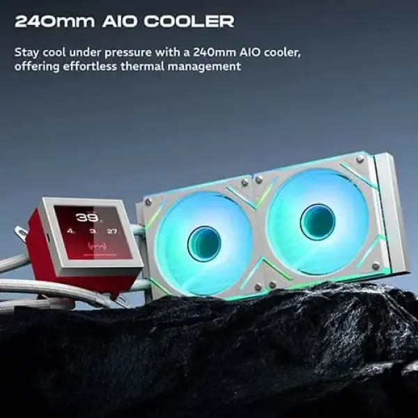 Dawg L240 AIO ARGB 240mm White CPU Liquid Cooler (L240AIO-WHITE)