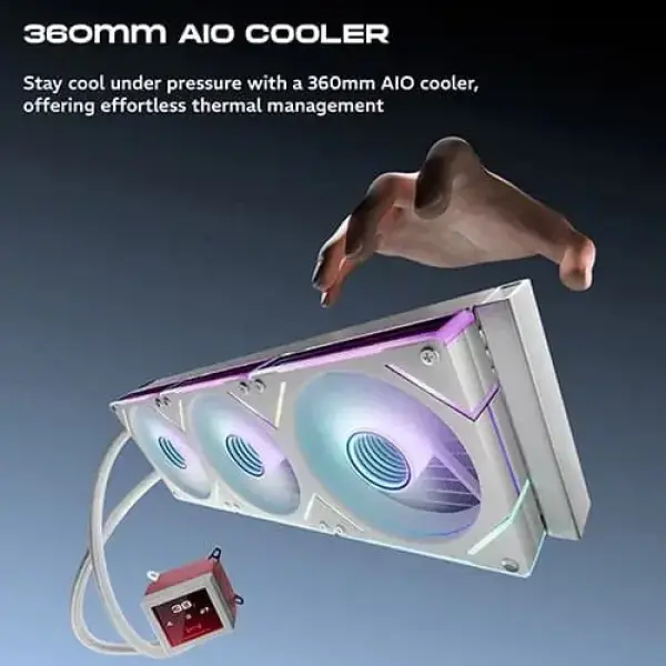 Dawg L360 AIO ARGB 360mm White CPU Liquid Cooler (L360AIO-WHITE)