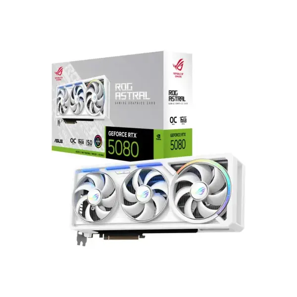 ASUS ROG Astral RTX 5080 16GB GDDR7 White OC Edition Graphics Card