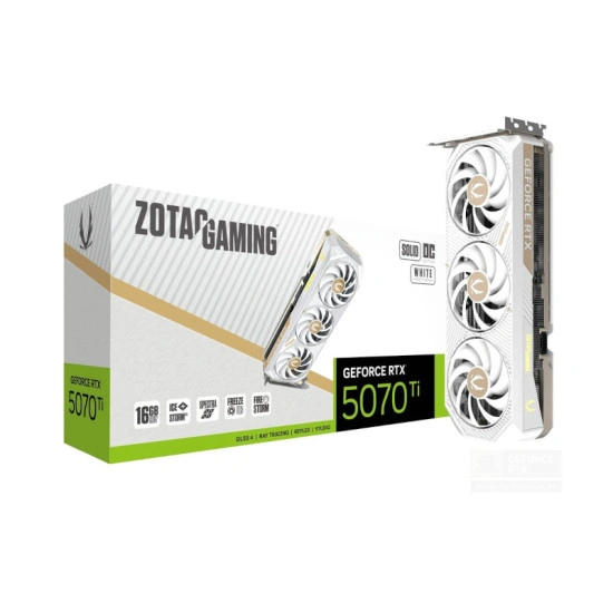 Zotac Gaming GeForce RTX 5070 Ti Solid Core OC White Edition 16GB GDDR7 Graphic card (ZT-B50710Q2-10P)