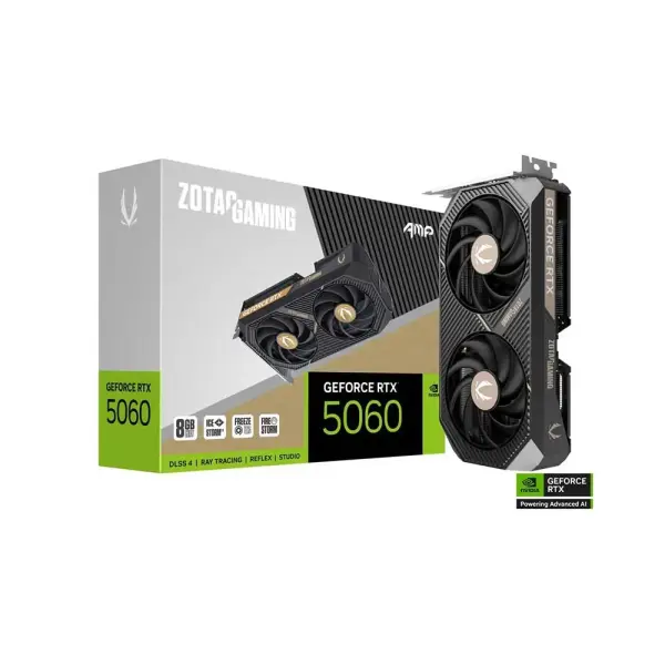 ZOTAC Gaming RTX 5060 AMP 8GB GDDR7 Graphics Card (ZT-B50600F-10M)