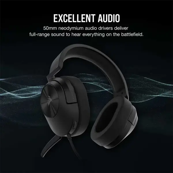 Corsair HS55 Stereo Wired Gaming Headset Carbon (CA-9011260-NA)