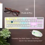 EVM EnHawk 7B23 Gaming Keyboard and Mouse Combo (White) (EVM-WDKM-315)