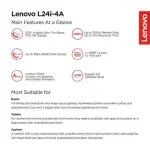 Lenovo L24i-4A 24 Inch FHD IPS Monitor White (67BCKAC6IN)