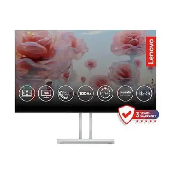 Lenovo L24i-4A 24 Inch FHD IPS Monitor White (67BCKAC6IN)