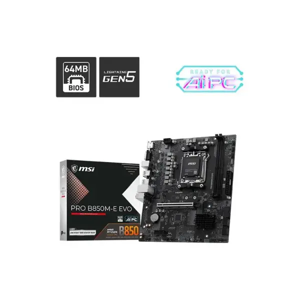 MSI Pro B850M-E EVO AM5 Micro ATX Motherboard