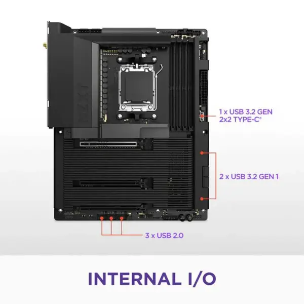 NZXT N7 B850 AM5 ATX Gaming WiFi Motherboard Black (N7-B85XT-B1)