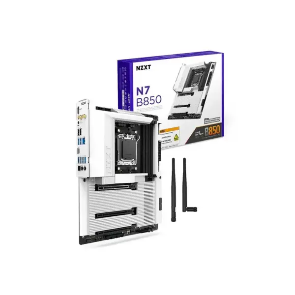 NZXT N7 B850 AM5 ATX Gaming WiFi Motherboard White (N7-B85XT-W1)
