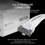Corsair RM750E ATX 3.1 750 Watt Fully Modular Low Noise ATX Power Supply White (CP-9020292-IN)