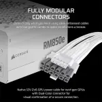 Corsair RM850E ATX 3.1 850 Watt Fully Modular Low Noise ATX Power Supply White (CP-9020293-IN)