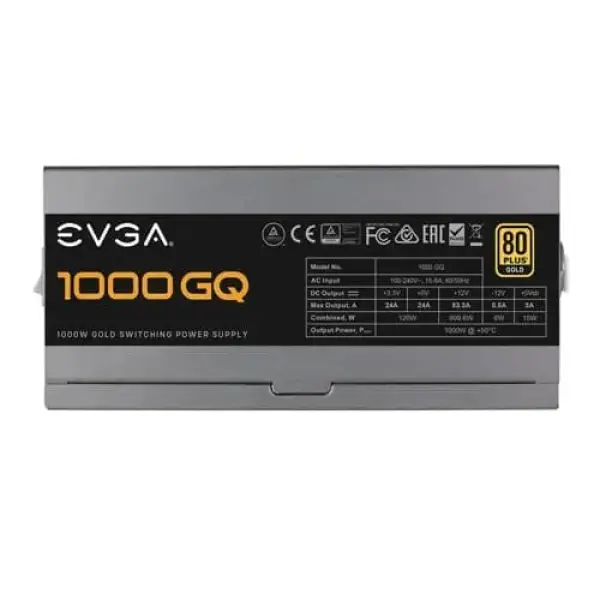 EVGA 1000 GQ 80+ Gold 1000 Watt Semi Modular Power Supply (210-GQ-1000-V1)