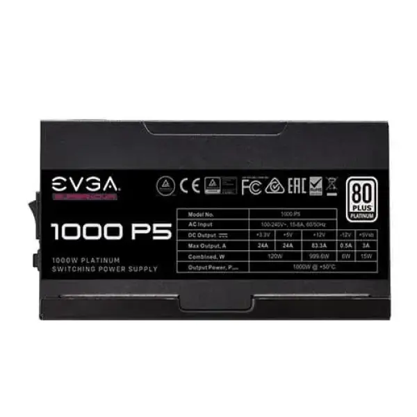 EVGA SuperNova 1000 P5 Platinum 1000 Watt Fully Modular Power Supply (220-P5-1000-X1)
