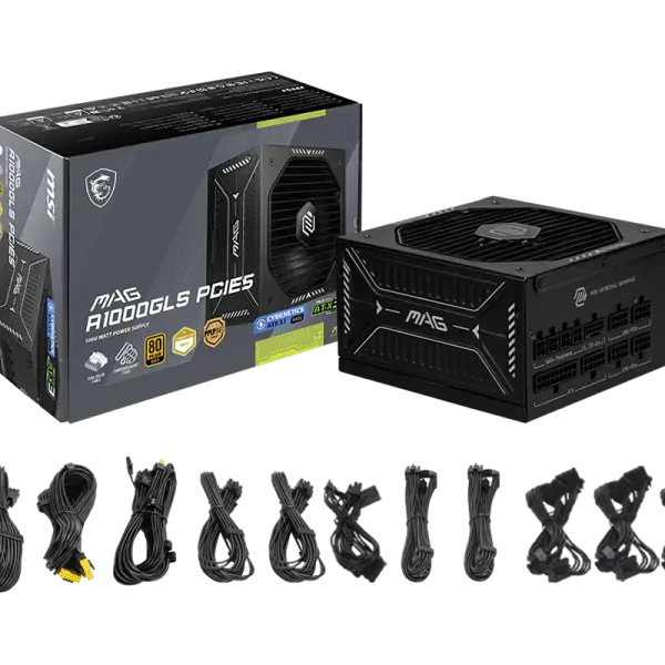 MSI MAG A1000GLS PCIE5 GOLD 1000 WATT ATX 3.1 FULLY MODULAR POWER SUPPLY