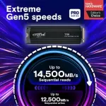 Crucial T705 2TB NVMe Gen5 SSD With Heatsink (CT2000T705SSD5)