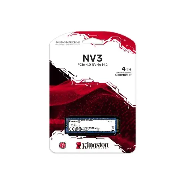 Kingston NV3 4TB Gen4.0 NVMe M.2 Internal SSD (SNV3S-4000G)